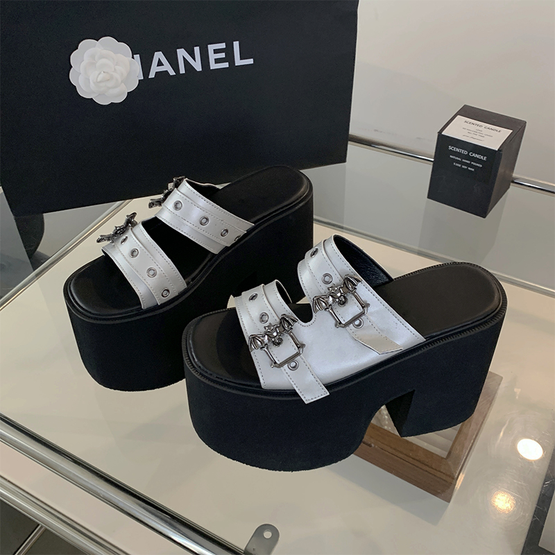 13cm High Heel Platform Wedge Slip-On Plus Size Simple Women's Summer Sandals Slippers - Image 4