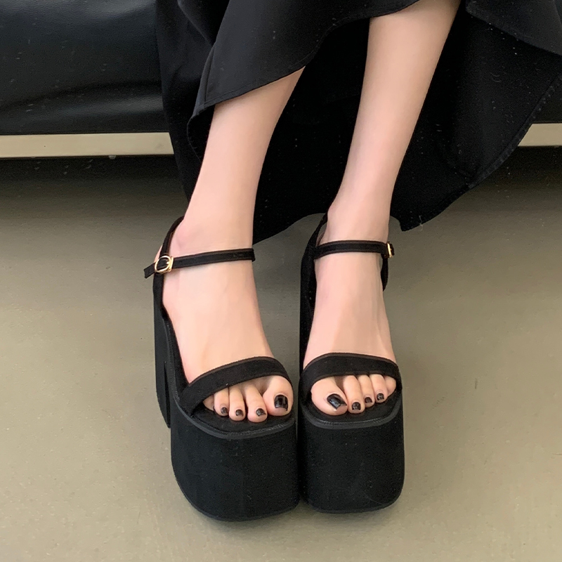 13cm High Heel Platform Wedge Slip-On Plus Size Simple Women's Summer Slippers Sandals - Style c90942 - Image 2