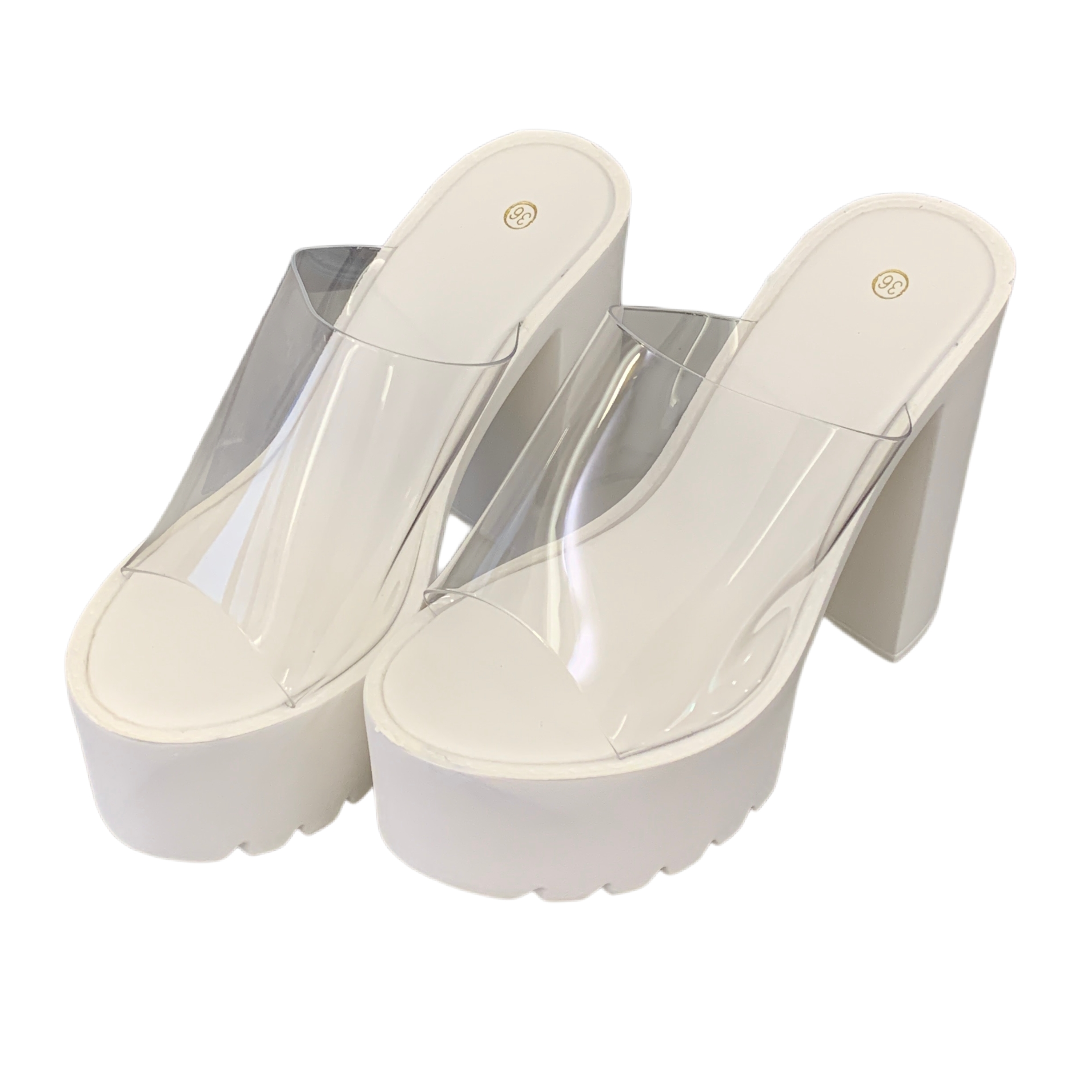14cm High Heel Platform Transparent Rhinestone Slippers for Women Sizes 34-40 Summer - Image 5