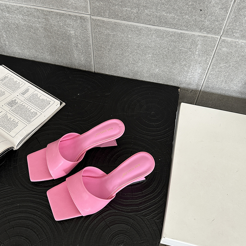 2025 Spring Summer Korean Style Wedge Sandals Women's Square Toe High Heel Open Toe Casual Shoes - Image 5