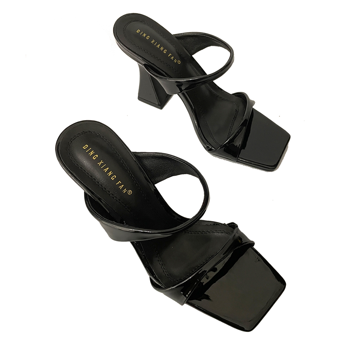 2025 Summer One-Strap Open Toe Women's Shoes Fashion Square Toe Commuter Versatile Sandals Simple Elegant Outdoor Slippers - Image 5