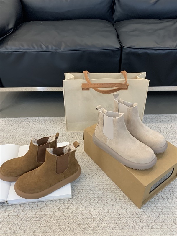Genuine Leather Snow Boots Women 2025 New Forest Retro Birkenstock Style Short Boots Plush Lined Flat Cotton Shoes - Image 4