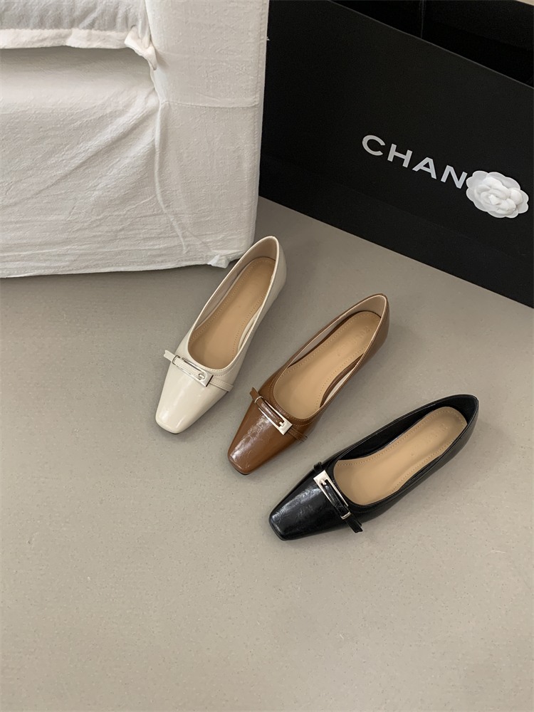 Women's Square Toe Slip-On Flats with Hidden Heel PU Leather Loafers 2026 Fall